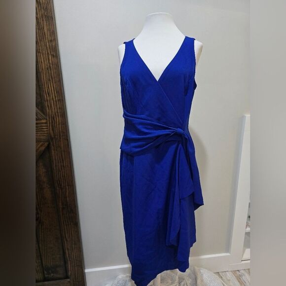 Marina Wrap Cascade dress in  Cobalt Blue NWOT size 10 - Picture 1 of 3